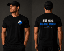 EnduroFit black tee, front and back